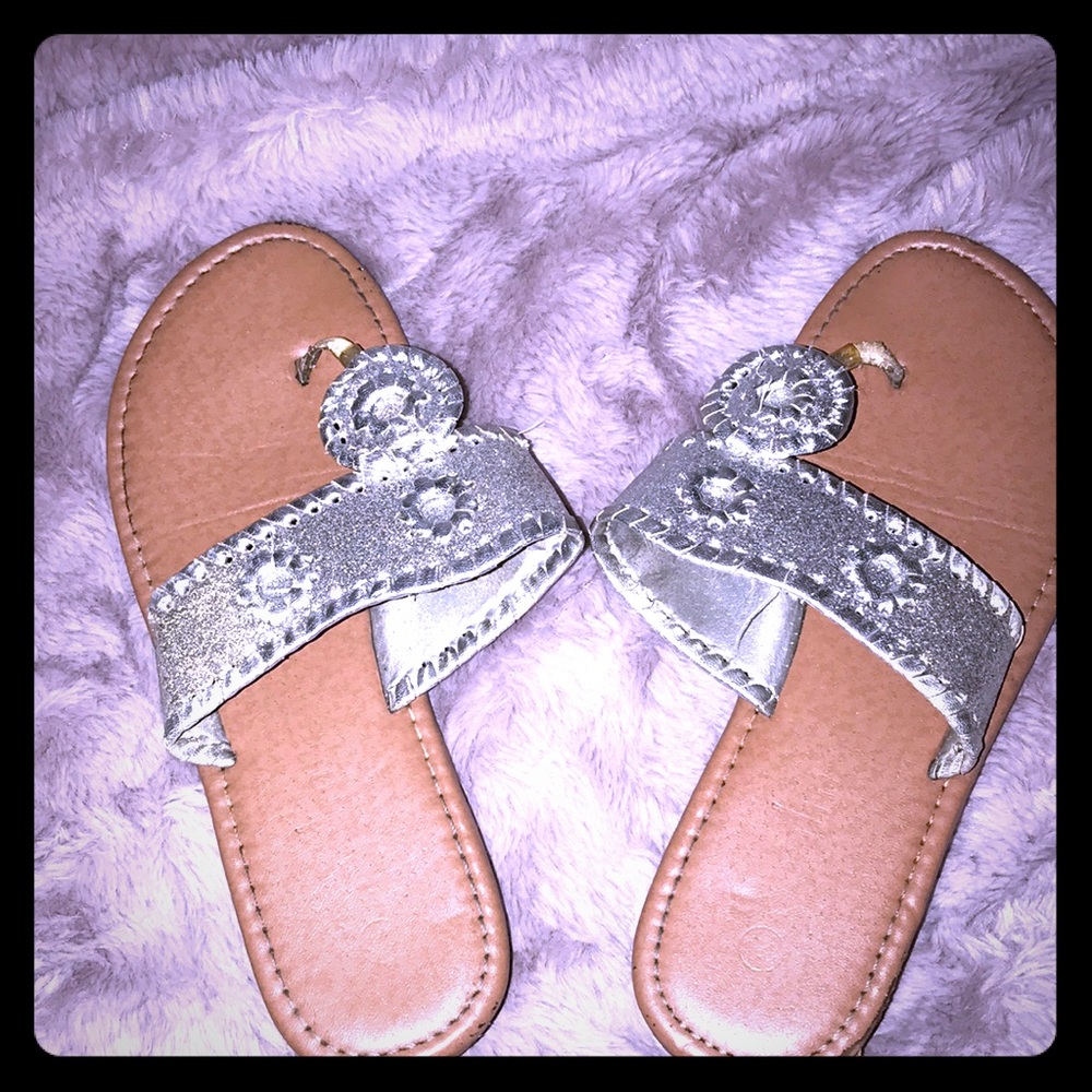 Silver sparkly palms